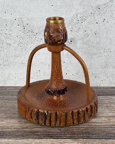 Rustic Macburn Hickory Folk Art Candlestick