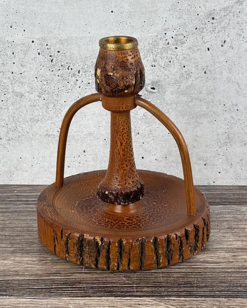 Rustic Macburn Hickory Folk Art Candlestick (1 of 5)