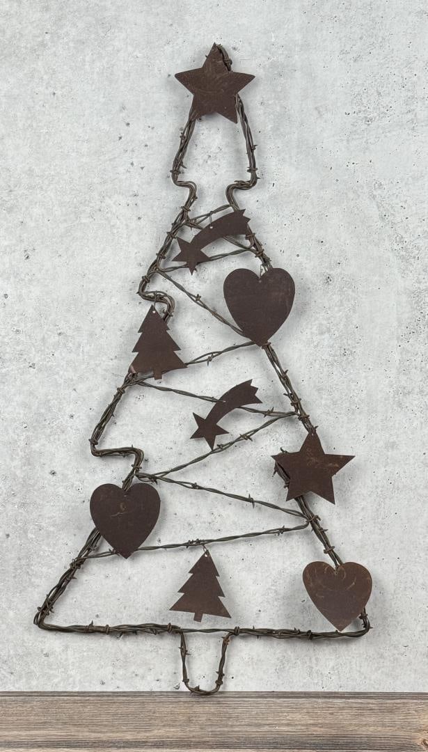 Folk Art Barbed Wire Christmas Tree (1 of 3)