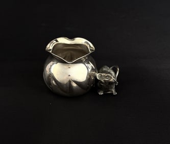 Derby Mouse Silverplate Toothpick Holder