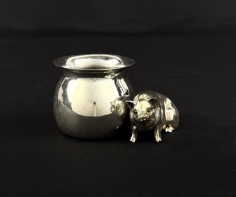 Acme Pig Silverplate Toothpick Holder