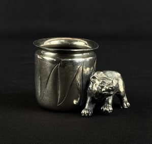 Meriden Bear Silverplate Toothpick Holder