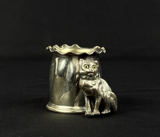 Wilcox Cat Silverplate Toothpick Holder