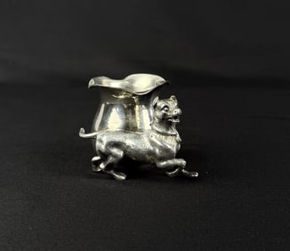 Colonial Dog Silverplate Toothpick Holder