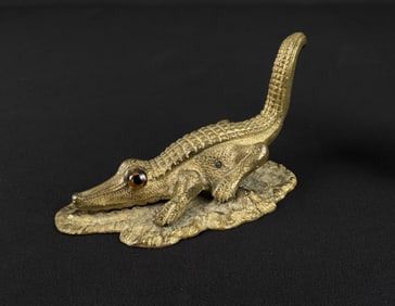 Austrian Vienna Bronze Alligator Paperclip