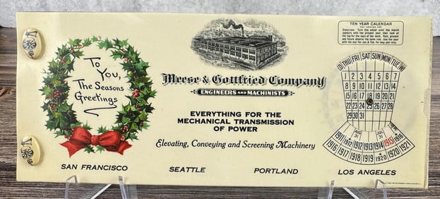 Meese & Gottfried Celluloid Calendar Notebook