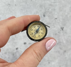 Miniature Antique German Tripod Table Compass