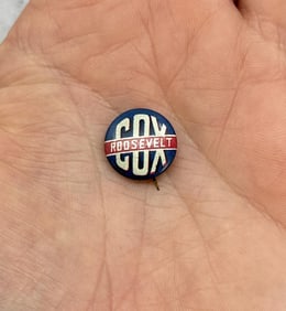 1920 Roosevelt Cox Political Pin Button