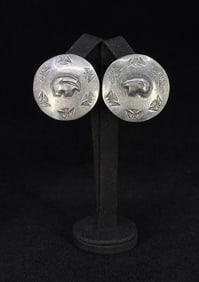 Navajo Bear Sterling Silver Earrings