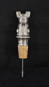 Sterling Silver Scottie Dog Wine Stopper Pourer