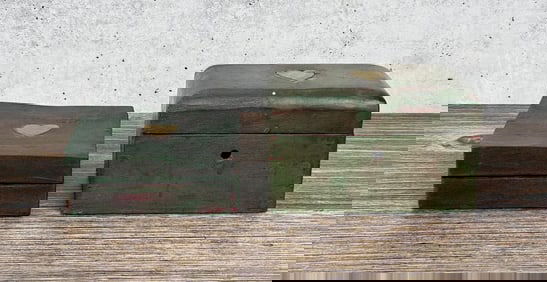 Country Painted Wood Heart Trinket Boxes