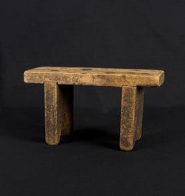 Signed Country Salesman Sample Wooden Doll Bench