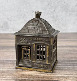 1891 Cast Iron Home Savings Bank JE Stevens