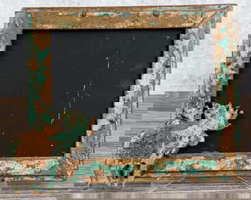 Signed Rustic Metal Moose Picture Frame