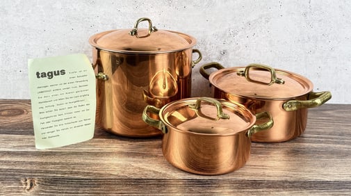 Tagus Chef Copper Cookware Stock Pot Set