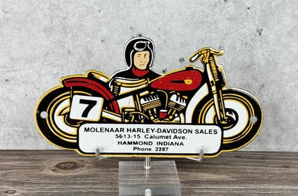 Porcelain Hammond Indiana Harley Davidson Sign
