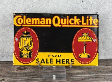 Porcelain Coleman Quick Lite Lanterns Sign
