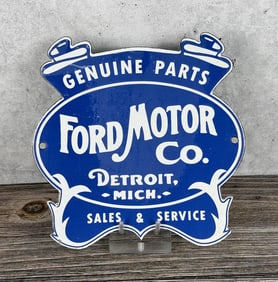 Porcelain Ford Motor Co Detroit Sign