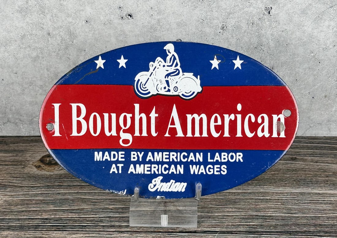 Porcelain Indian Motorcycles Sign (1 of 3)