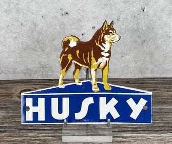 Porcelain Husky Oil Dog Sign