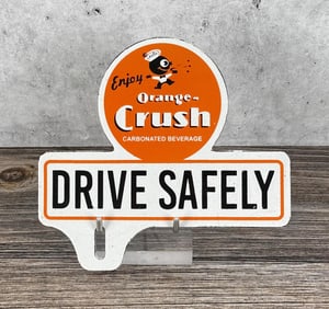Porcelain Orange Crush License Plate Topper