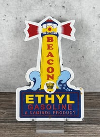Beacon Ethyl Gasoline Porcelain Sign