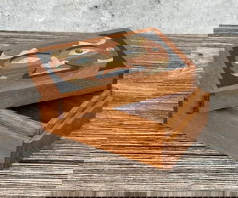 Northwest Coast Indian Moon Mask Inlaid Box