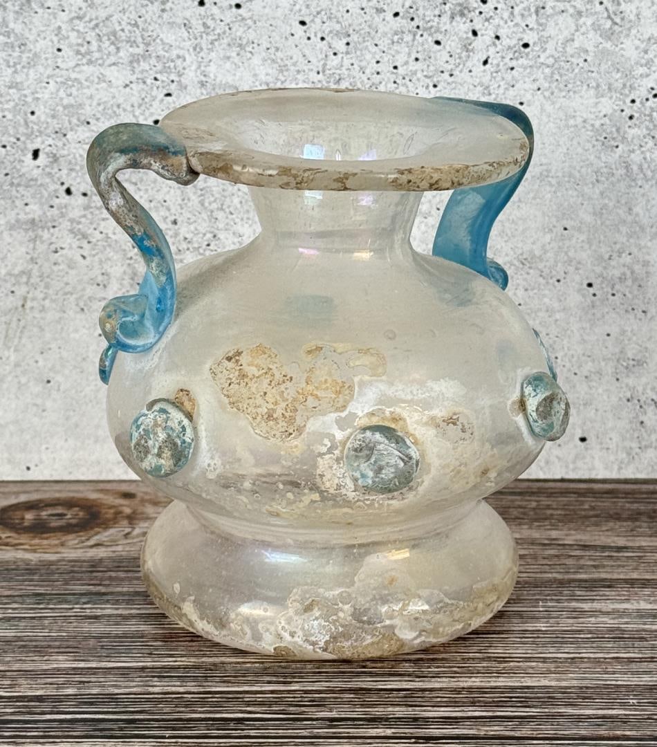 Ancient Roman Glass Handled Jar (1 of 6)