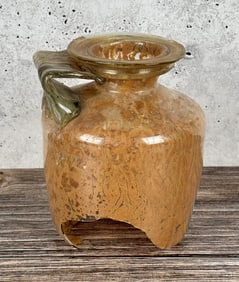 Ancient Roman Glass Handled Jar