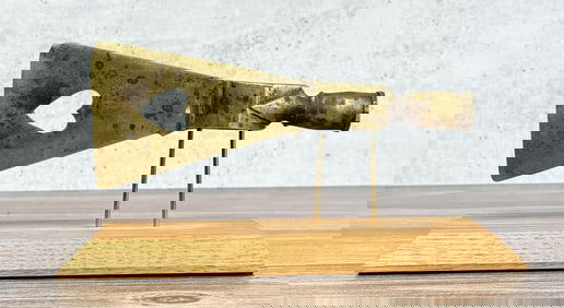 Antique Plains Indian Brass Peace Pipe Tomahawk