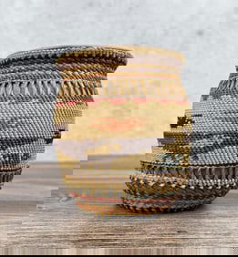 Makah Northwest Coast Native American Pot Basket