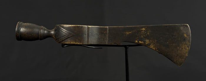 Antique Plains Indian Brass Peace Pipe Tomahawk