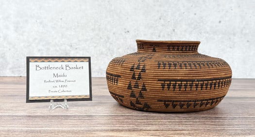 Maidu Native American Indian Bottleneck Basket