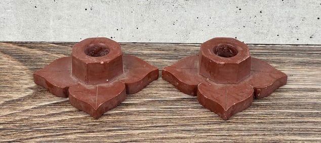 Native American Indian Pipestone Candlesticks