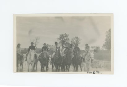 Identified Crow Girls on Horseback Montana Photo