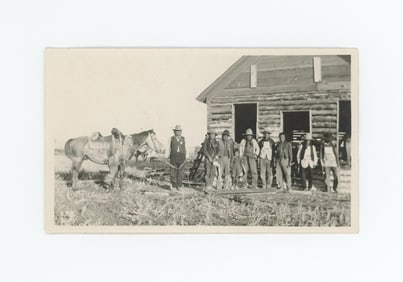 Crow Indians Building Black School Montana Photo