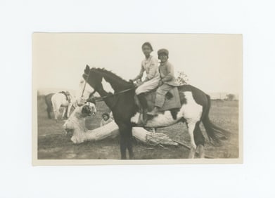 Crow Indian Children on Horseback Montana Photo