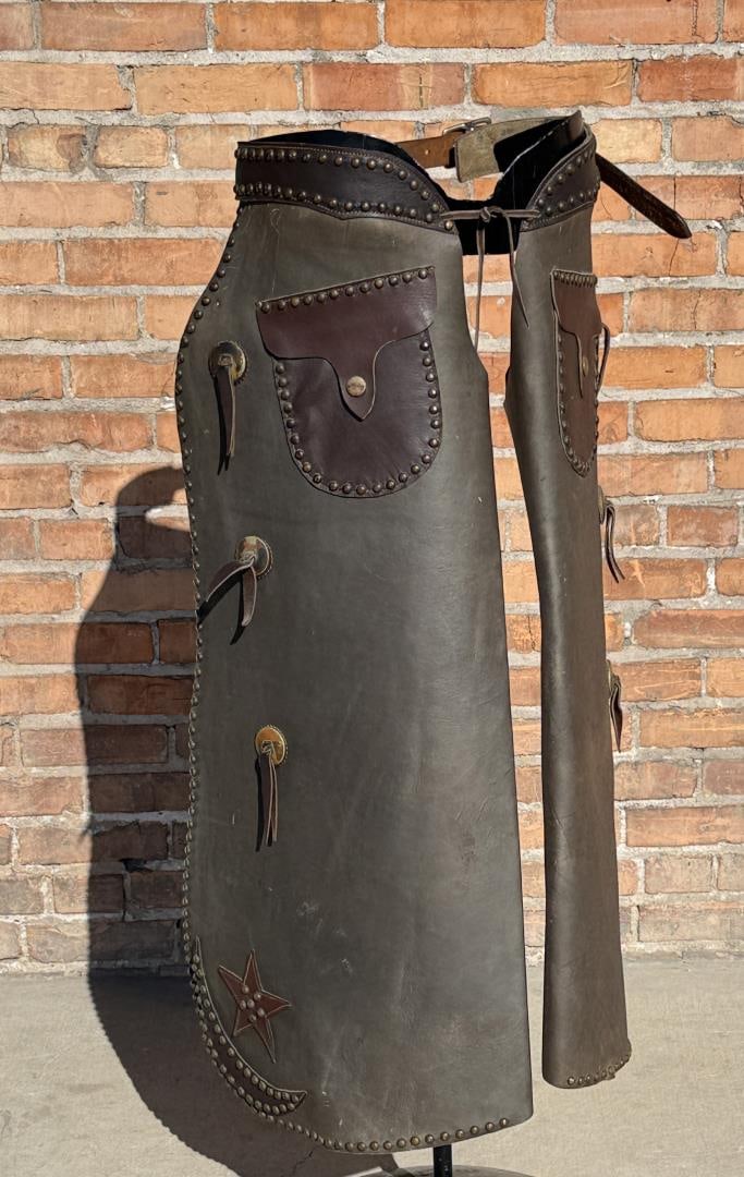 Heiser Green Star & Moon Studded Cowboy Chaps (1 of 8)