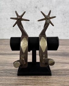 J.O. Bass Style Silver Overlay Cowboy Spurs