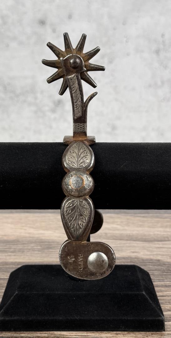Buermann 1474 Pattern Silver Inlaid Cowboy Spur: Single.