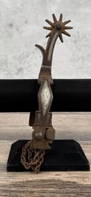 Mike Morales 55 Pattern Silver Inlaid Cowboy Spur