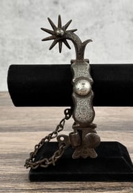 Atanasio Larios No 3 Silver Inlaid Cowboy Spur