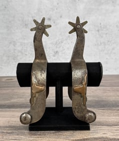 Texas Longhorn Copper Overlay Cowboy Spurs