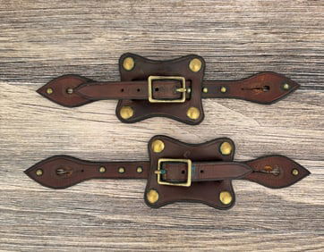 Studded Leather Cowboy Spur Straps