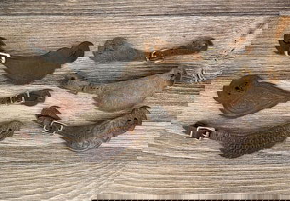 Antique Tooled Leather Cowboy Spur Straps