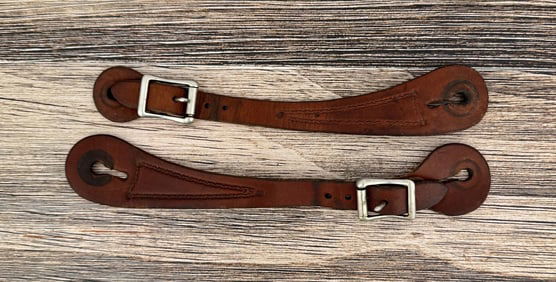 Tooled Leather Cowboy Spur Straps