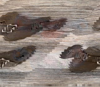Tooled Leather Cowboy Spur Straps