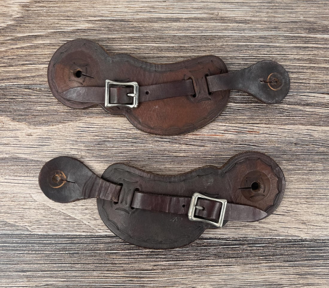Tooled Leather Cowboy Spur Straps (1 of 3)