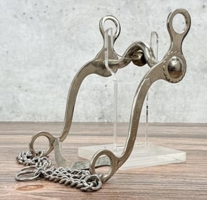 Crockett Silver Overlay Stainless Cowboy Horse Bit