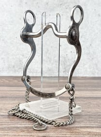 Crockett Silver Overlay Stainless Cowboy Horse Bit